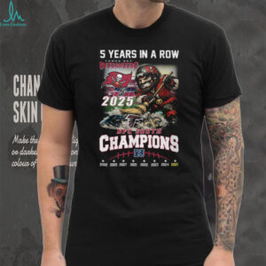 Tampa Bay Buccaneers 5 Years In A Row NFC South Champions T Shirt