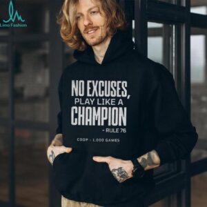 Tampa Bay Lightning Jon Cooper 1000 No excuses play like a Champion Rule 76 shirt