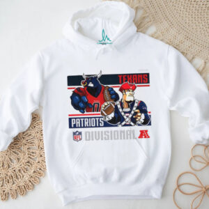 Texans vs. Patriots NFL Divisional Round Mascot Battle Graphic T Shirt Texans vs. Patriots NFL Divisional Round Mascot Battle Graphic T Shirt