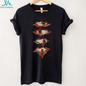 Trippy Psychedelic Stacked Melting Eyes Acid Wash Streetwear Tee