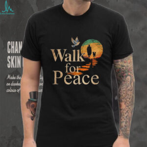 Vintage Style “Walk For Peace” Silhouette Sun & Dove Graphic Tee
