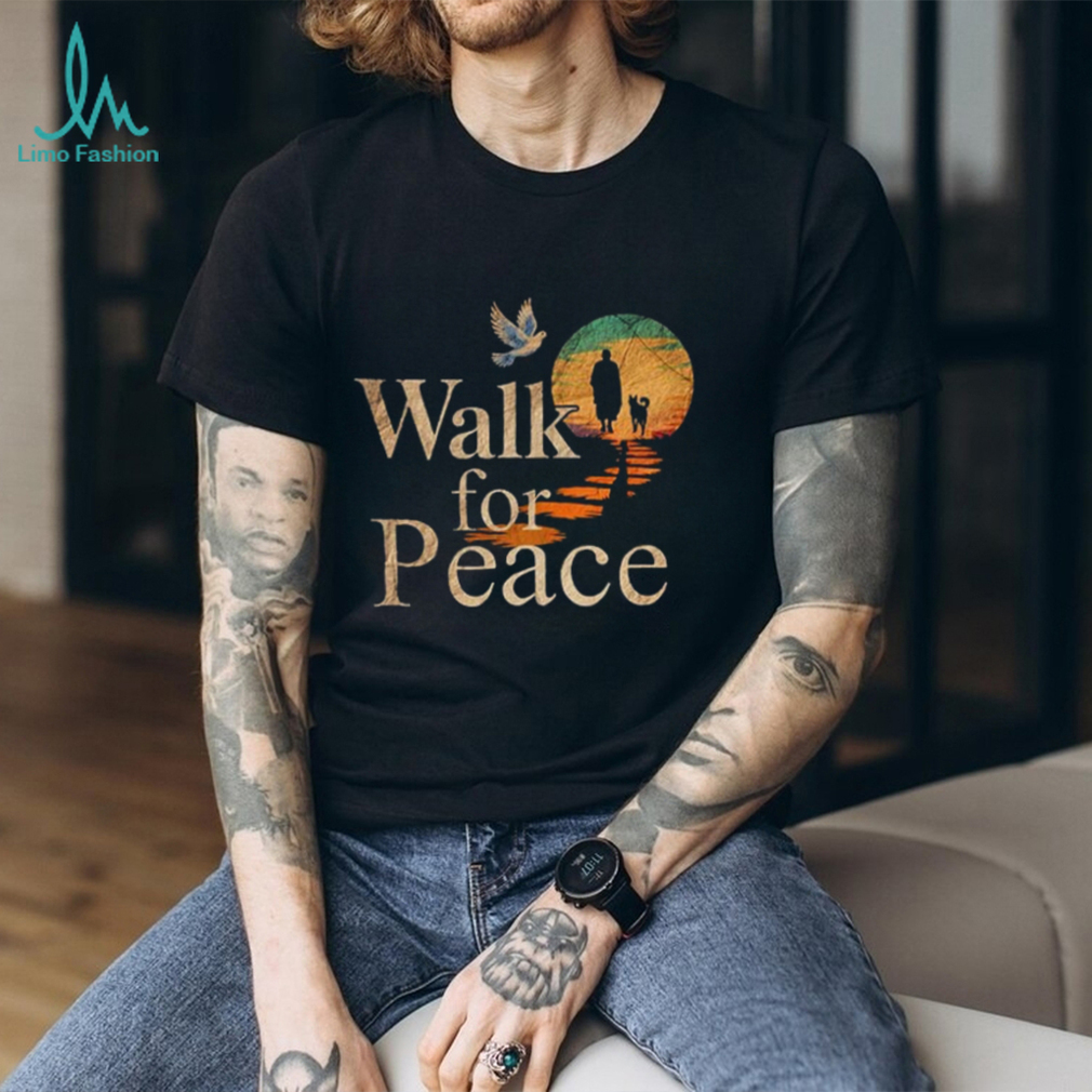 Vintage Style “Walk For Peace” Silhouette Sun & Dove Graphic Tee Vintage Style “Walk For Peace” Silhouette Sun & Dove Graphic Tee