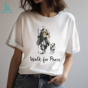Walk For Peace Zen Buddhist Monk and Dog Illustration T Shirt