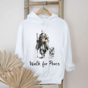 Walk For Peace Zen Buddhist Monk and Dog Illustration T Shirt