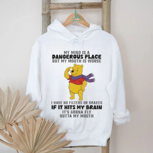 Winnie the Pooh my mind is a dangerous place but my mouth is worse I have no filters or brakes shirt