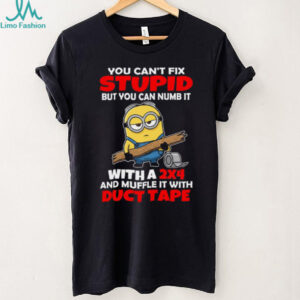You Can't Fix Stupid But You Can Numb It With A 2X4 And Muffle It With Duct Tape Minion Shirt
