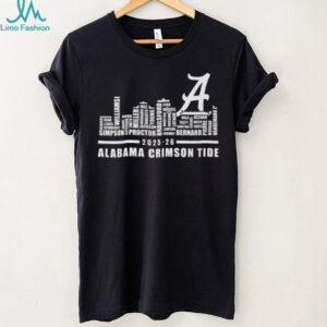 Alabama Crimson Tide 2025 26 Roster Skyline Word Art Shirt