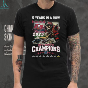 Tampa Bay Buccaneers 5 Years In A Row NFC South Champions T Shirt