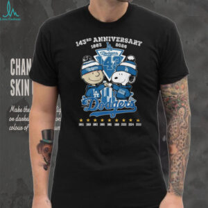 143rd Anniversary Los Angeles Dodgers 1883 2026 Charlie Brown and Snoopy T Shirt