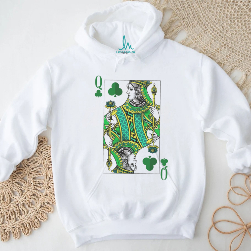 Queen of Clubs Green Playing Card St. Patrick’s Day Fashion T Shirt Queen of Clubs Green Playing Card St. Patrick’s Day Fashion T Shirt