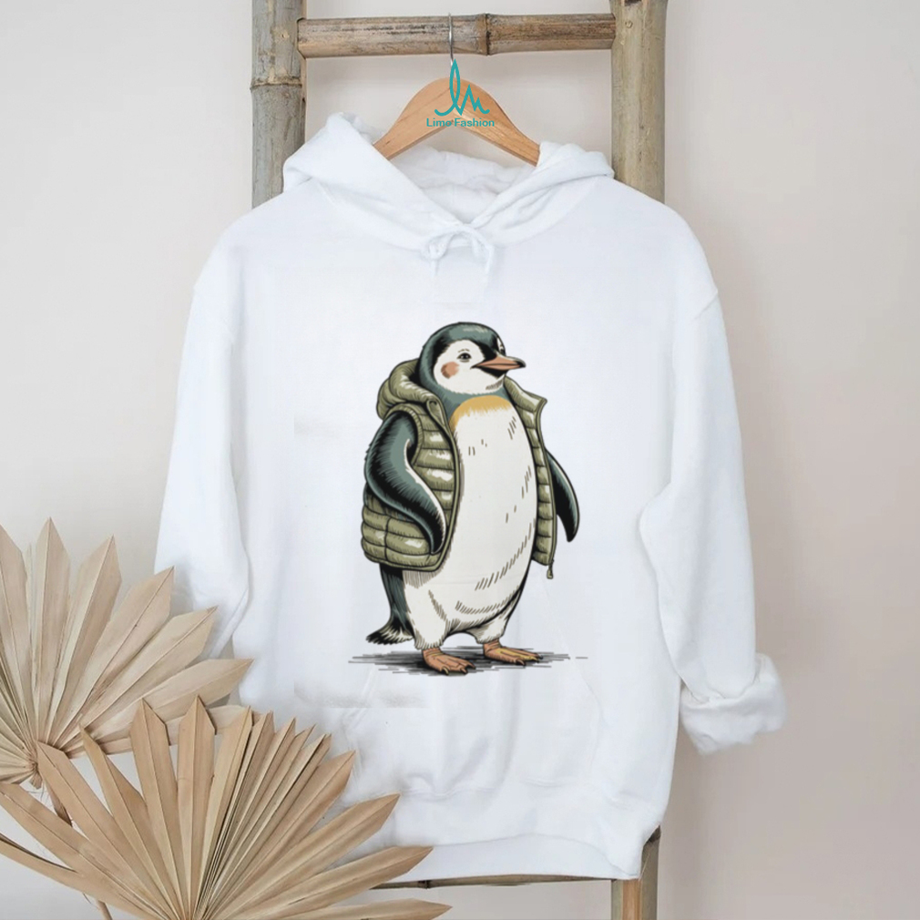 Adorable Baby Penguin Wearing Green Puffer Vest T Shirt Adorable Baby Penguin Wearing Green Puffer Vest T Shirt