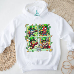 Avengers Superheroes St. Patrick's Day Chibi Polaroid Design T Shirt