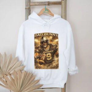Bad Bunny Gold Signature & Football Player Jersey 9 T shirt