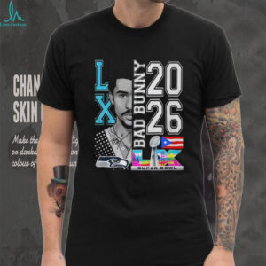 Bad Bunny Super Bowl LIX 2026 Commemorative T Shirt Half Face Portrait Tee