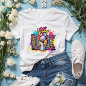 Bad Bunny Super Bowl LX Colorful City Skyline Trophy T shirt