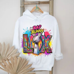 Bad Bunny Super Bowl LX Colorful City Skyline Trophy T shirt