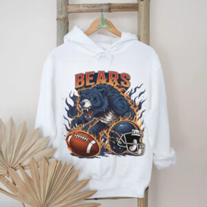 Bears Football Fire Graphic Helmet & Ball Shirt