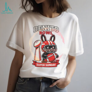 Benito Bowl Super Sunday Bunny Mascot Football Helmet Graphic T Shirt
