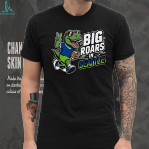 “Big Roars in Seattle” T Rex Football Player Kids & Fans T Shirt