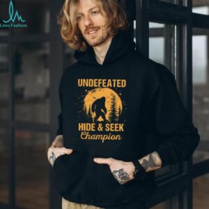 Bigfoot Undefeated Hide and Seek Champion Retro Sunset Tee