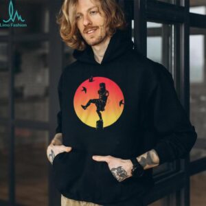 Black Knight Karate Kid Crane Kick Silhouette Sunset T Shirt