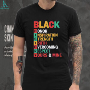 Black history acronym black honor inspiration strength truth overcoming respect shirt