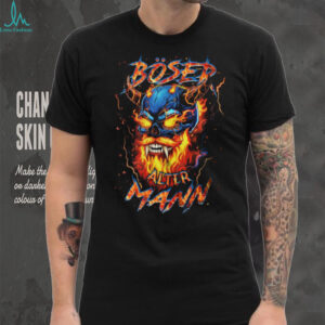 Böser Alter Mann Skull T Shirt Flaming Demon Biker Graphic Tee