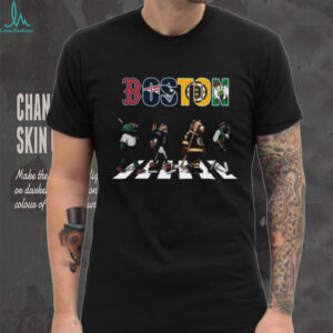 Boston Sports Teams Mascots Abbey Road Road Crossing T Shirt