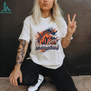 Broncos Football Aggressive Horse Splatter Art T Shirt