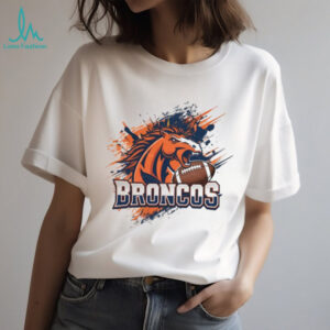 Broncos Football Aggressive Horse Splatter Art T Shirt