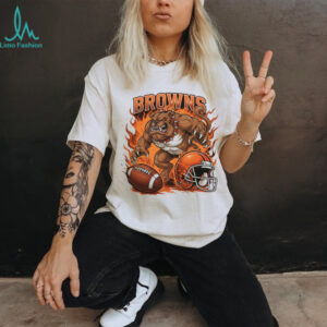 Browns Bulldogs Football Fire Mascot Graphic Tee