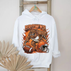 Browns Bulldogs Football Fire Mascot Graphic Tee