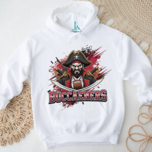 Buccaneers Pirate Captain Splatter Art Football Tee Buccaneers Pirate Captain Splatter Art Football Tee