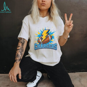 Chargers Bolt Football Splatter Design Sports Tee