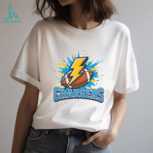 Chargers Bolt Football Splatter Design Sports Tee