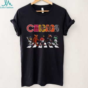 Chicago Sports Mascots Abbey Road Crossing Parody T Shirt