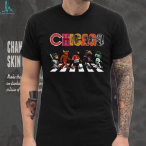 Chicago Sports Mascots Abbey Road Crossing Parody T Shirt