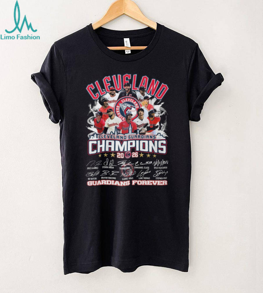 Cleveland Guardians 2026 Champions Forever Team Player Signatures T Shirt Cleveland Guardians 2026 Champions Forever Team Player Signatures T Shirt