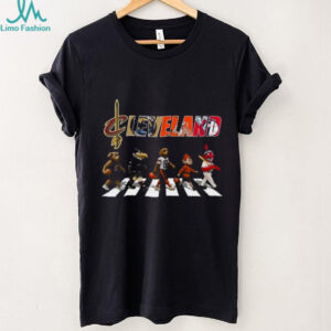 Cleveland Sports Mascots Abbey Road Road Walking Fans T Shirt