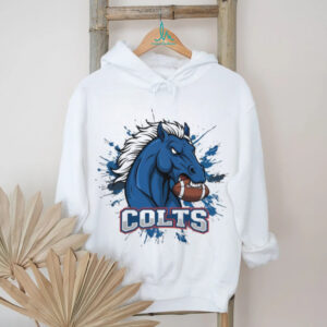 Colts Football Horse Head Splatter Style T Shirt