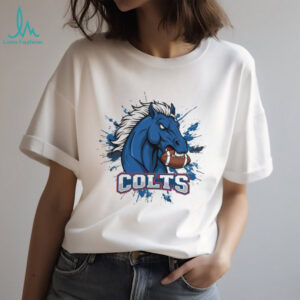 Colts Football Horse Head Splatter Style T Shirt