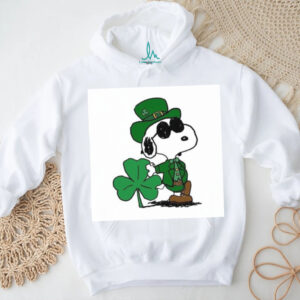 Cool Snoopy Leprechaun with Sunglasses and Lucky Shamrock T Shirt