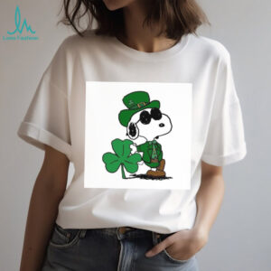 Cool Snoopy Leprechaun with Sunglasses and Lucky Shamrock T Shirt