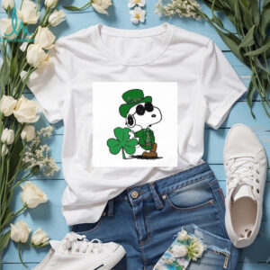 Cool Snoopy Leprechaun with Sunglasses and Lucky Shamrock T Shirt