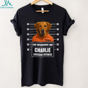 Custom Golden Retriever Mugshot Paw Enforcement Prisoner T Shirt