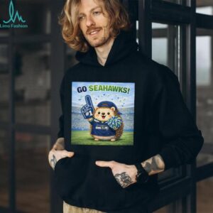 Cute Hedgehog Seattle Football Fan “Go Seahawks” Cartoon T Shirt