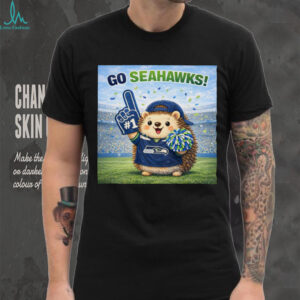 Cute Hedgehog Seattle Football Fan “Go Seahawks” Cartoon T Shirt