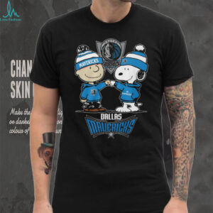 Dallas Mavericks Charlie Brown and Snoopy Fist Bump NBA Shirt