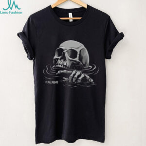 Dark Aesthetic “I'm Fine” Sinking Skull Skeleton Hand Graphic T Shirt