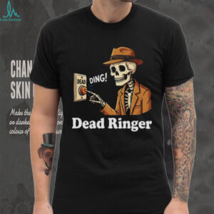 Dead Ringer Skeleton Pun Vintage Noir Detective T Shirt